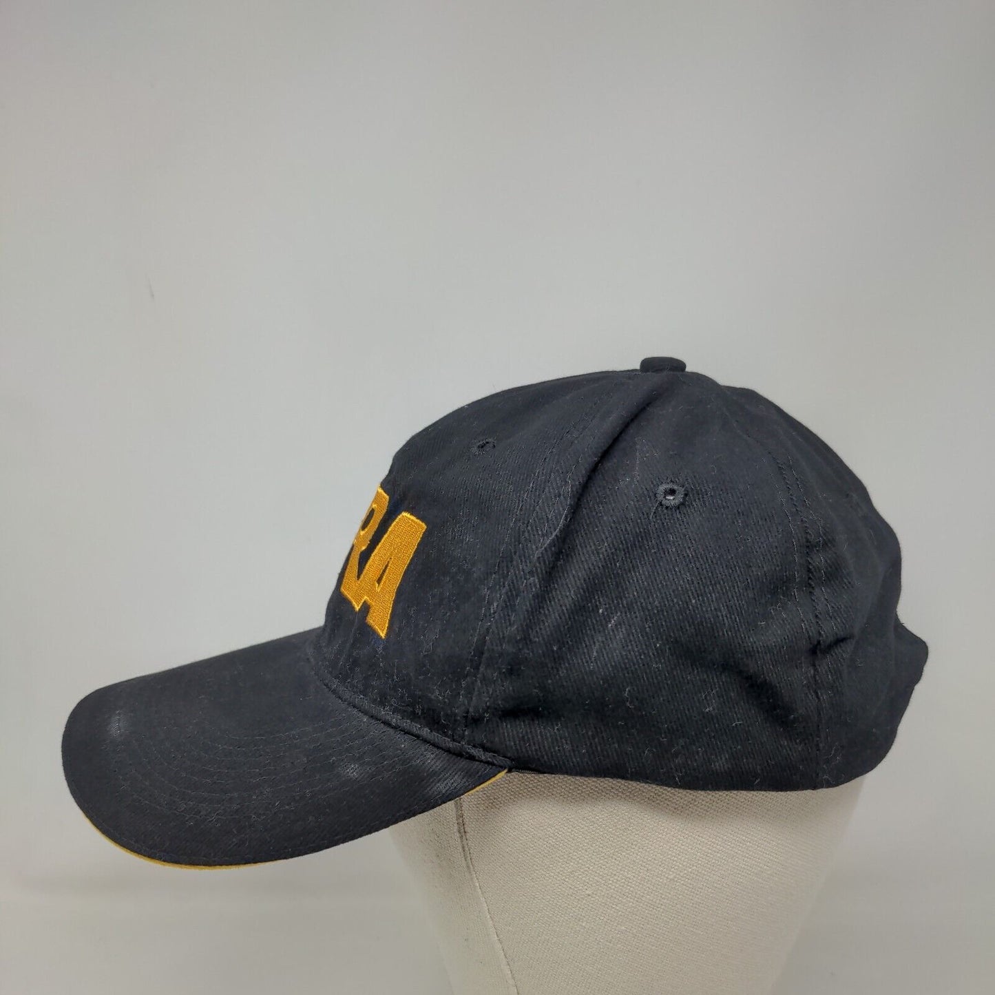 NRA Strapback Hat Black One Size Embroidered American Flag 6 Panel
