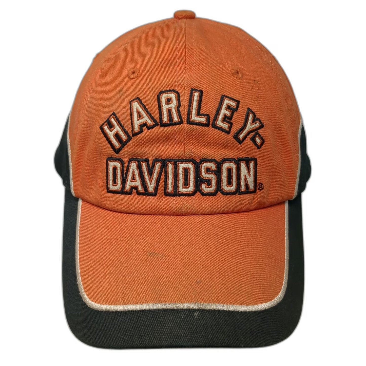 Harley-Davidson Baseball Cap Orange One Size Embroidered Slideback Cotton Hat