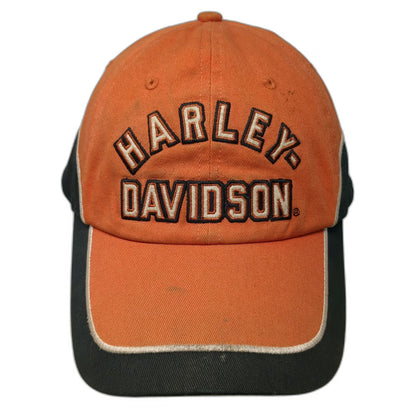 Harley-Davidson Baseball Cap Orange One Size Embroidered Slideback Cotton Hat