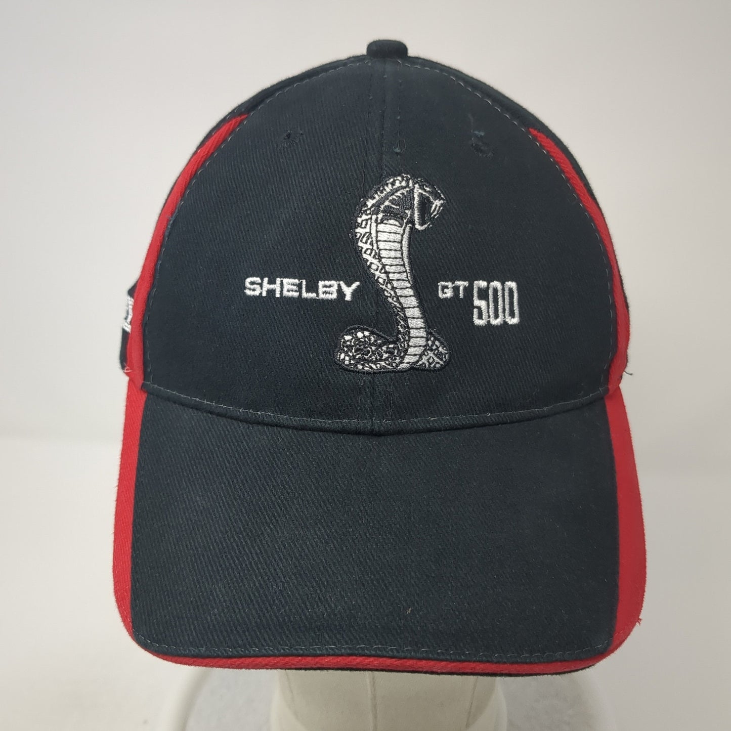 Shelby GT500 Strapback Hat Black One Size Adjustable Embroidered Ford
