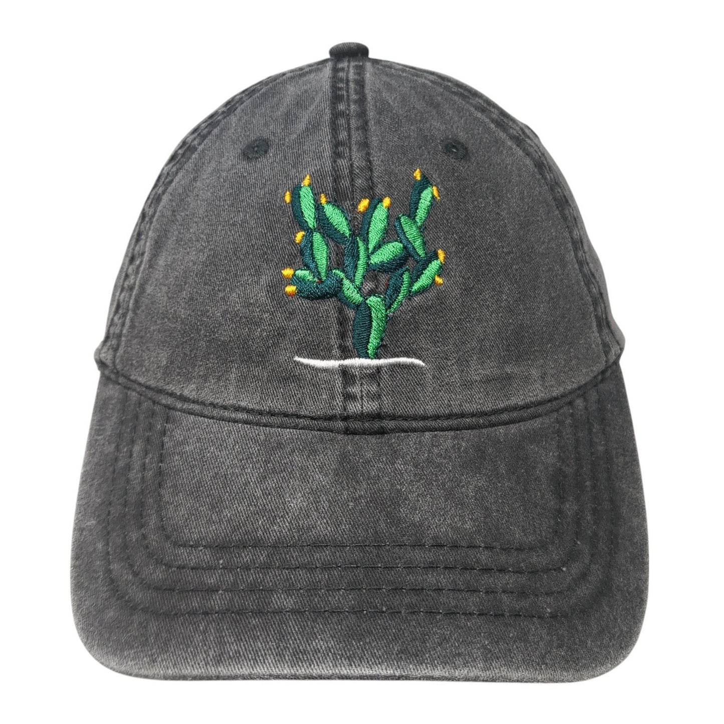 Cactus Slideback Hat Gray One Size Solid Adjustable Embroidered Otto