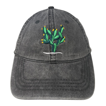 Cactus Slideback Hat Gray One Size Solid Adjustable Embroidered Otto