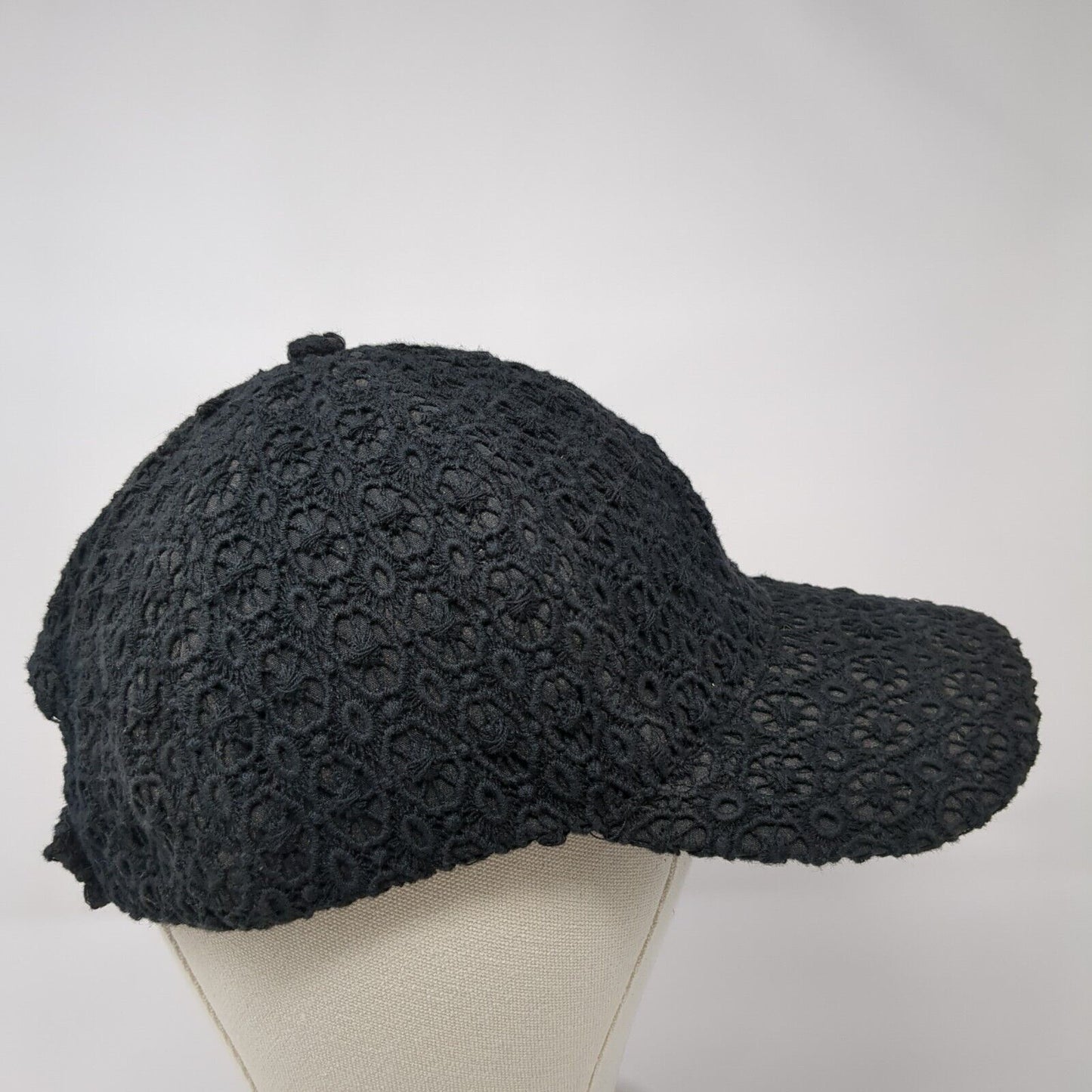 Collection Eighteen Strapback Hat Black One Size Adjustable Crochet