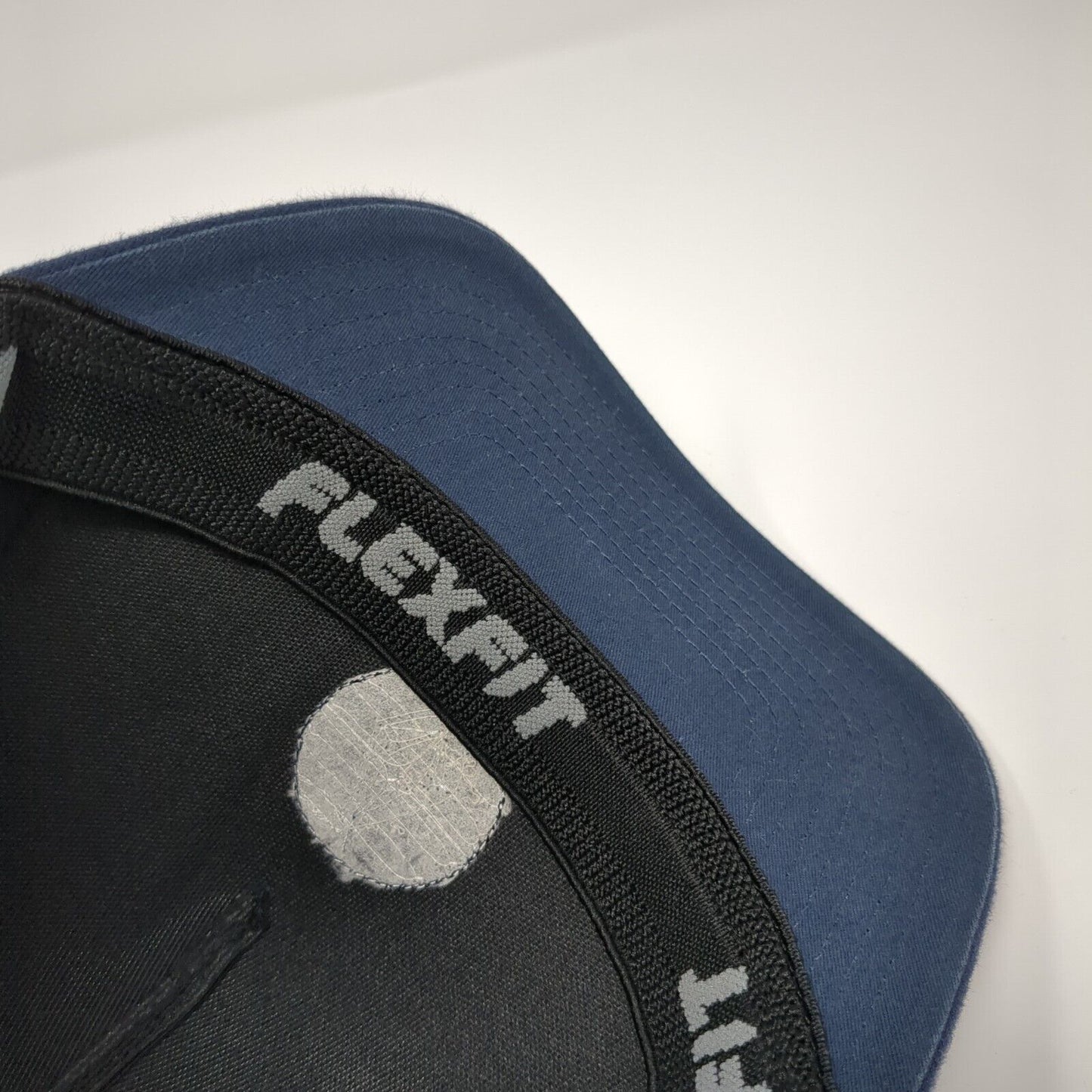 Volcom Fitted Hat Blue L/XL Flexfit Patch Logo Lightweight Vented Holes 6 Panel