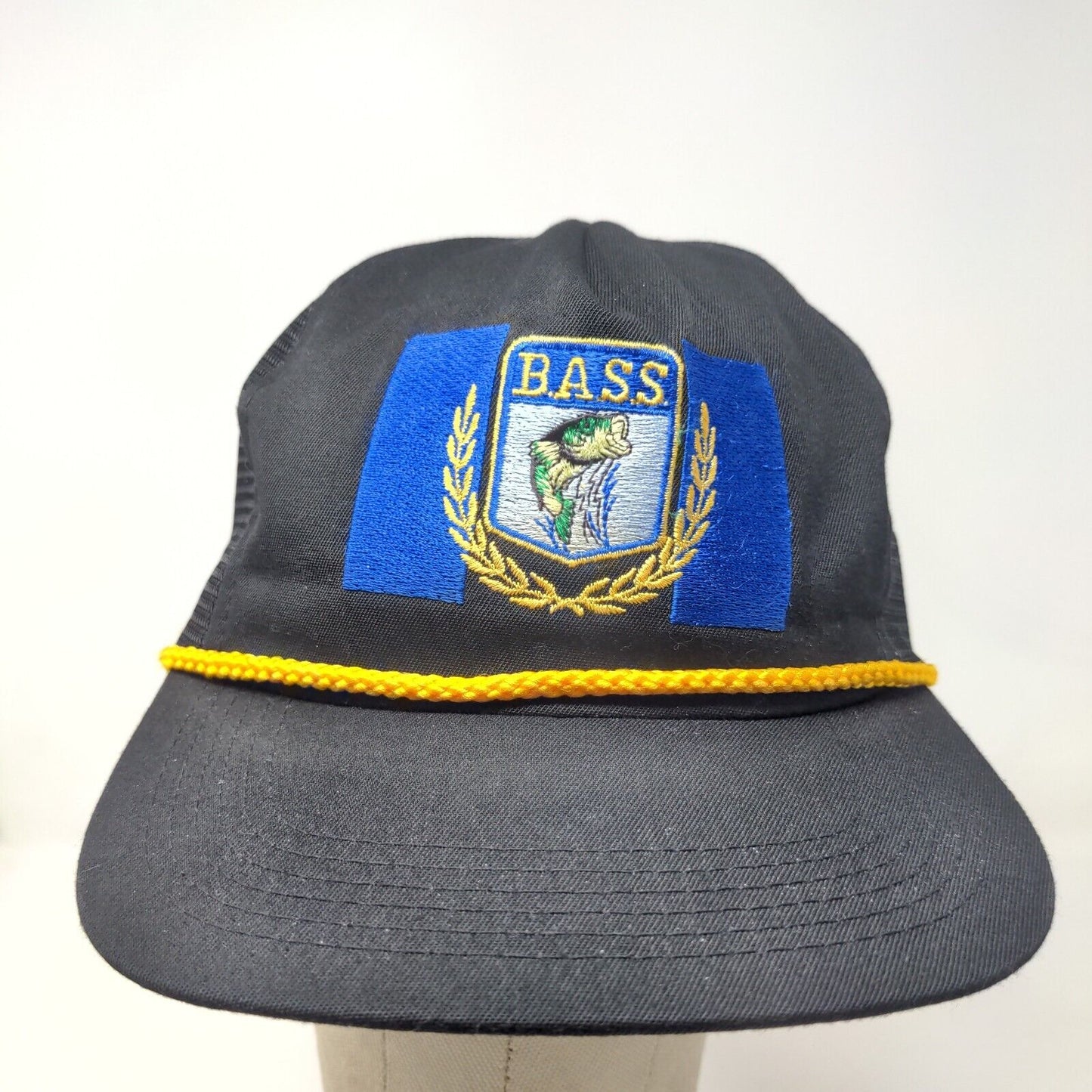 Innovative Products Mens Snapback Mesh Back Hat Black OSFA Vintage Bass Logo USA