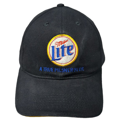 Miller Lite Beer Embroidered Baseball Cap Black One Size Cotton Slideback Hat