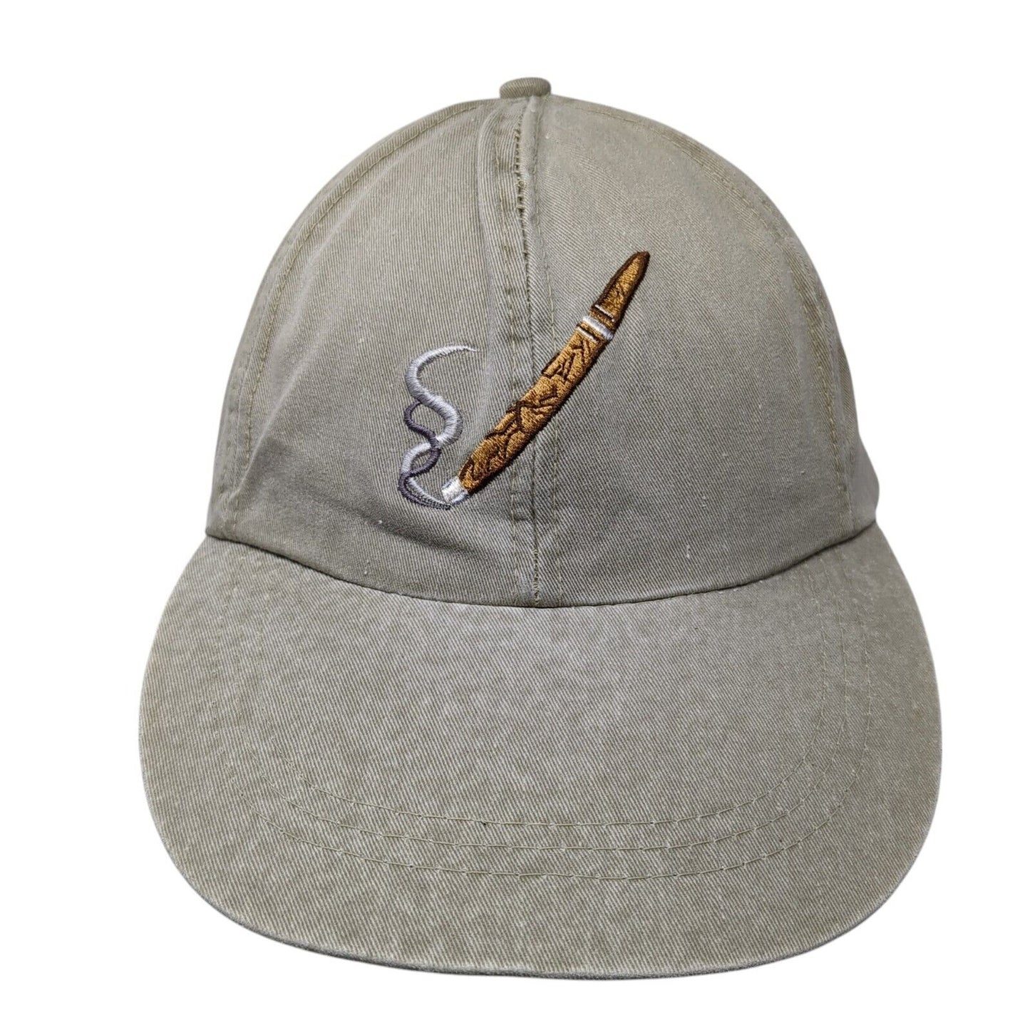 Unbranded Slideback Hat Tan One Size Solid Adjustable Leather Strap