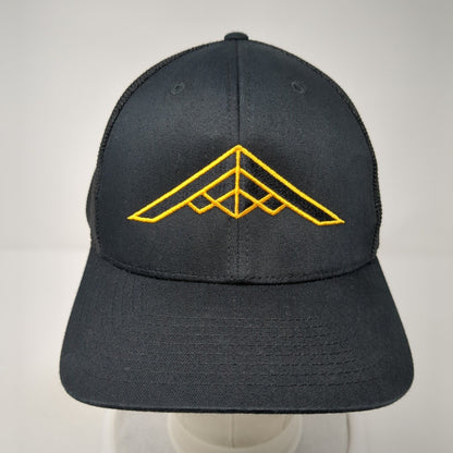 Richardson Mesh Back Trucker Hat Black One Size Flexfit Embroidered Logo
