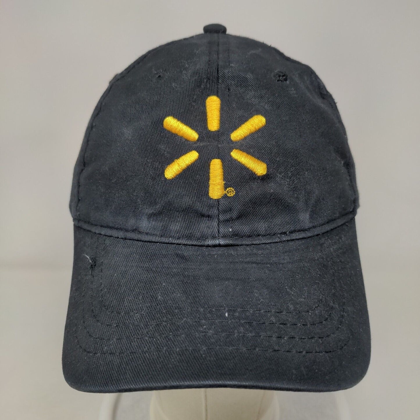 Walmart Slideback Hat Black One Size Adjustable Embroidered Vented Holes 6 Panel