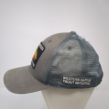 Westslope Cutthroat Patch Snapback Trucker Hat Gray One Size Mesh Back