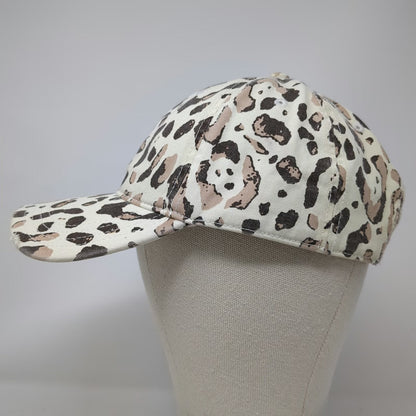 Aerie Baseball Cap White One Size Animal Print Leopard Distressed Brim Hat