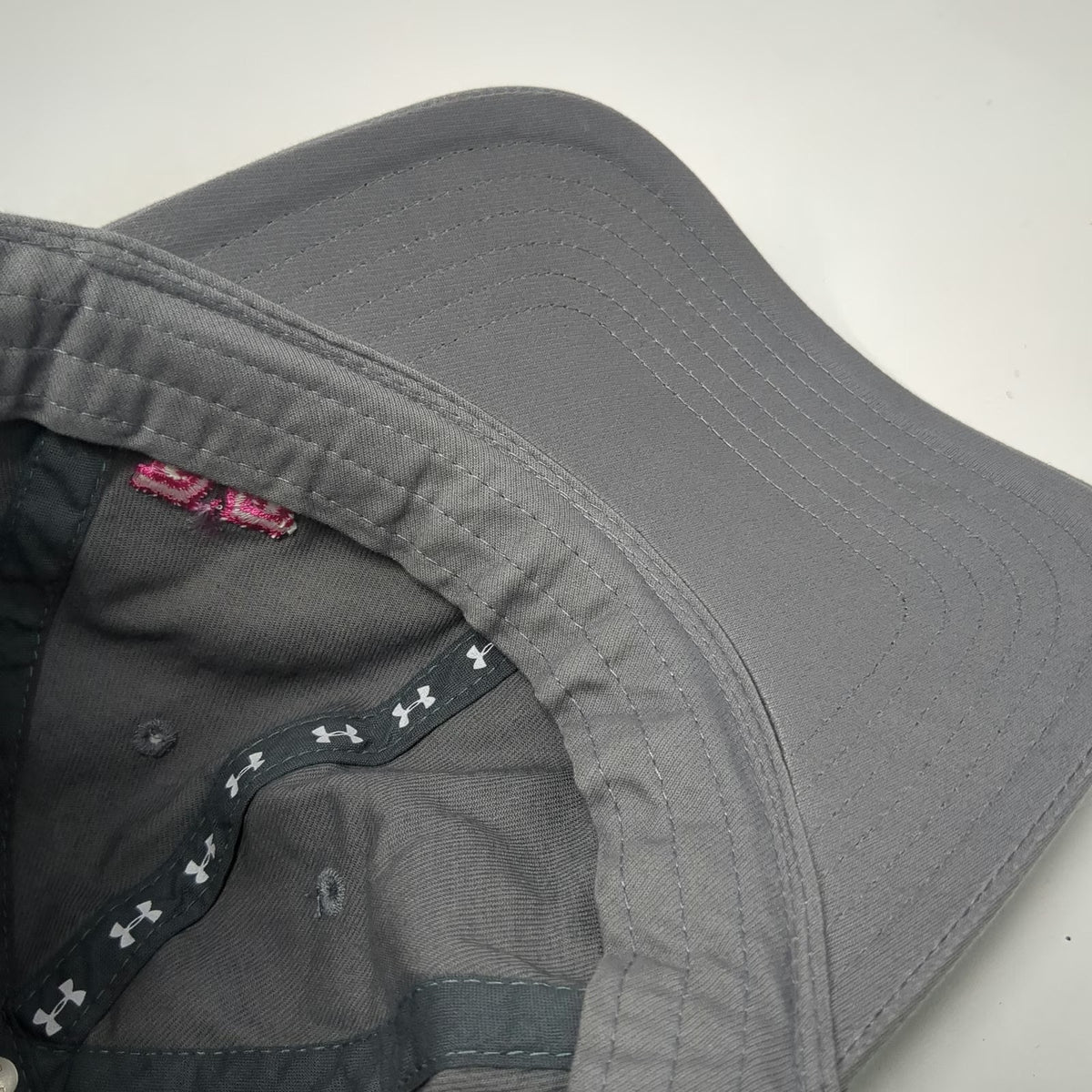 Under Armour Baseball Cap Gray One Size Pink M Logo Slideback Cotton Twill Hat
