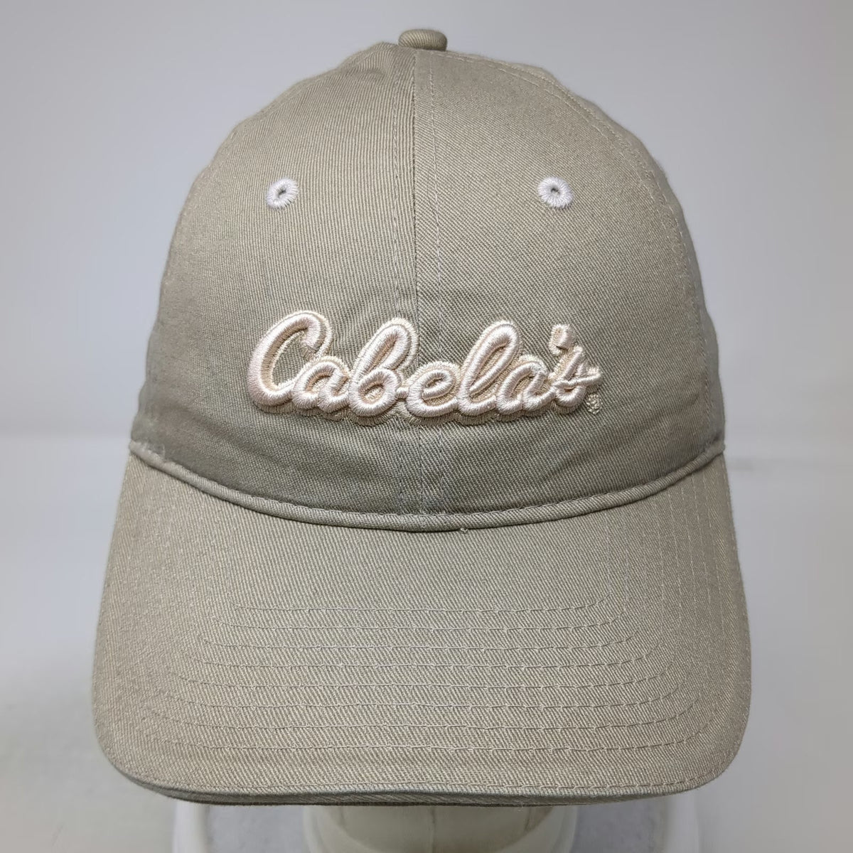 Cabela's Baseball Cap Beige One Size Worlds Foremost Outfitter Slideback Hat
