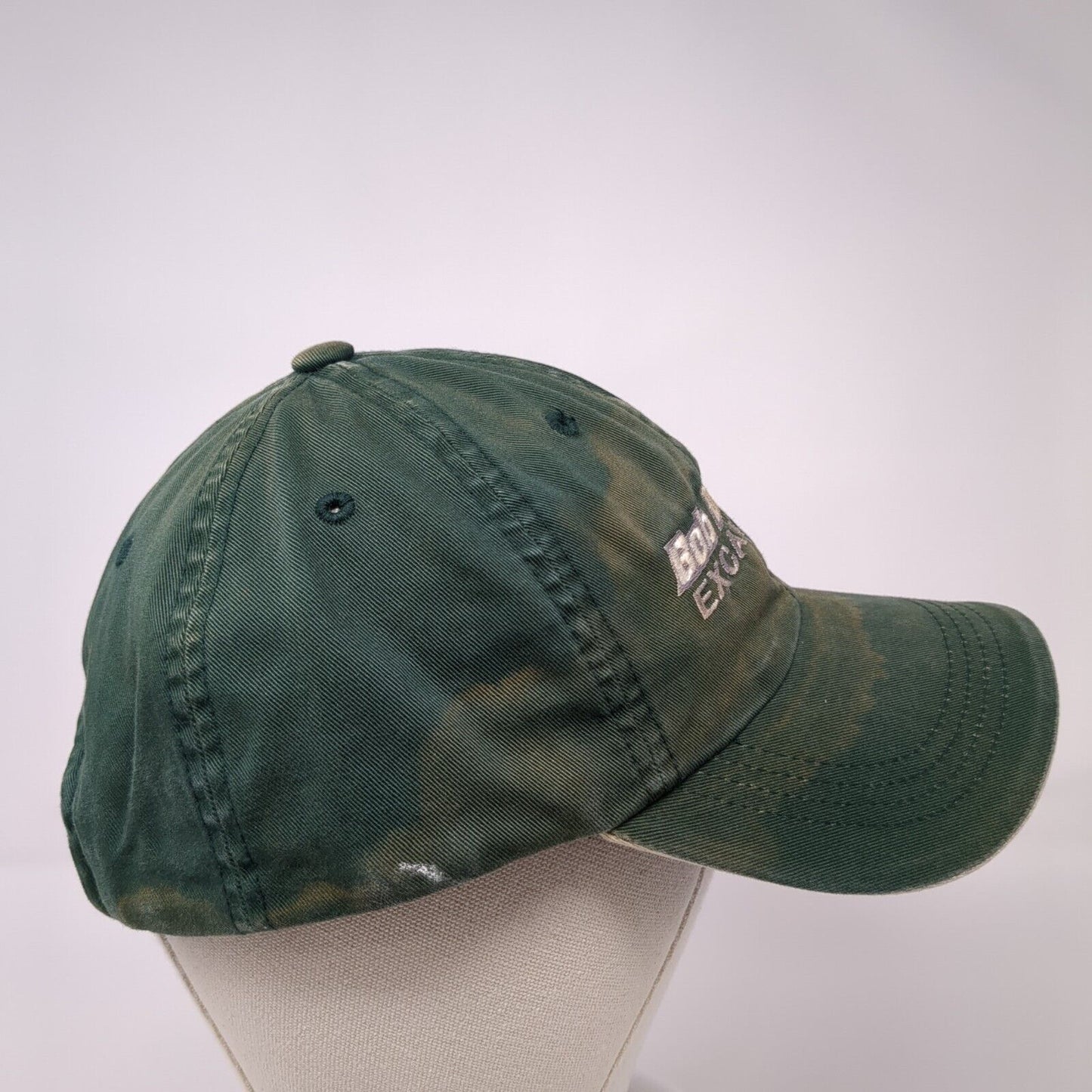 Bob Durham Excavating Strapback Hat Green One Size Solid Adjustable