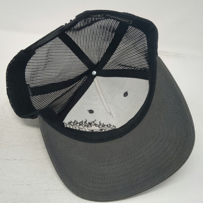 Richardson Trucker Hat Gray One Size Snapback Kershaw Curb & Gutter Flames Mesh