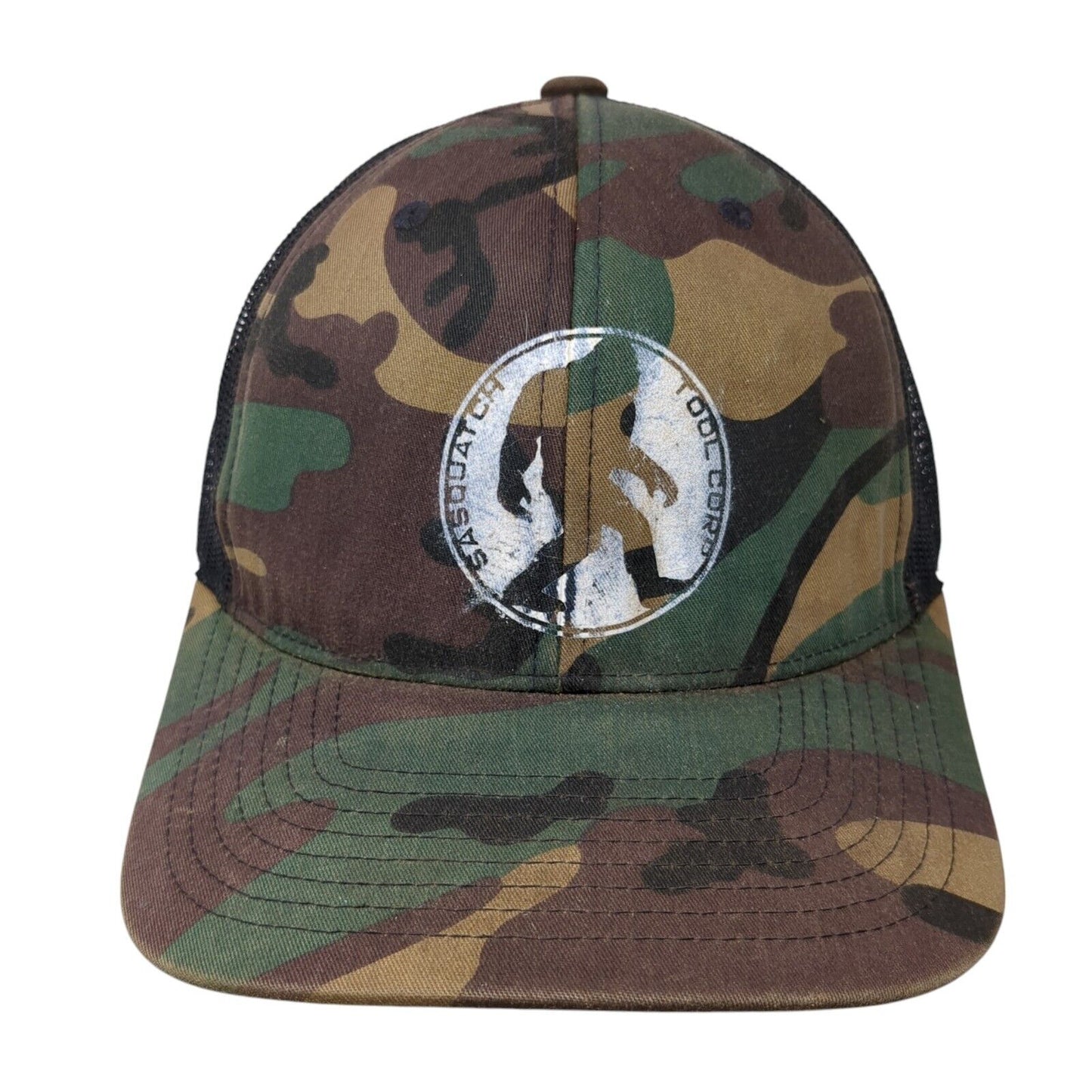 Sasquatch Tool Corp Snapback Trucker Hat Camo One Size Mesh Back Believe