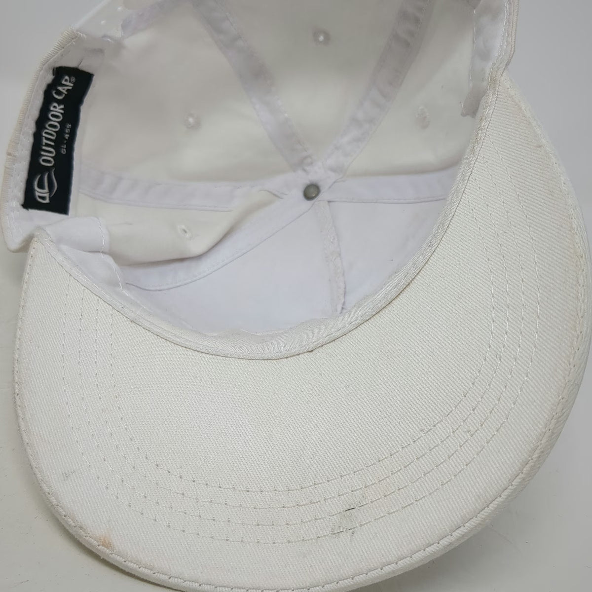 Outdoor Cap 5 Panel White One Size Snapback Hat Orange Logo Point32Health Corp