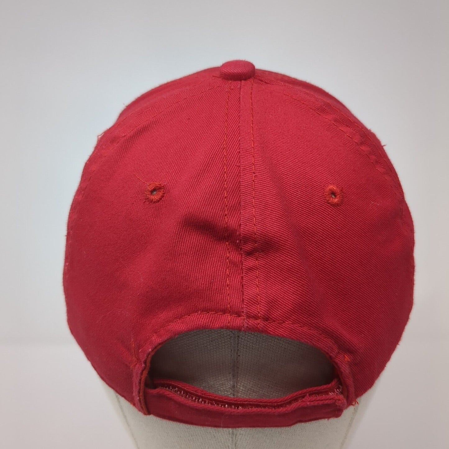 Letter P Strapback Hat Red One Size Adjustable 6 Panel Outdoor Cap