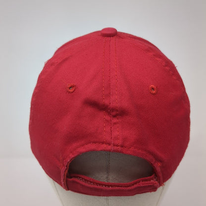 Letter P Strapback Hat Red One Size Adjustable 6 Panel Outdoor Cap