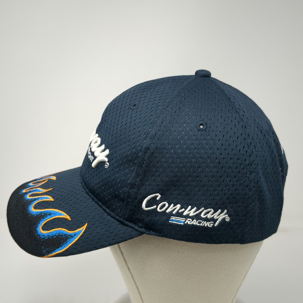 Roush Fenway Racing Blue One Size Baseball Cap Flame Brim NASCAR Number 6 Hat