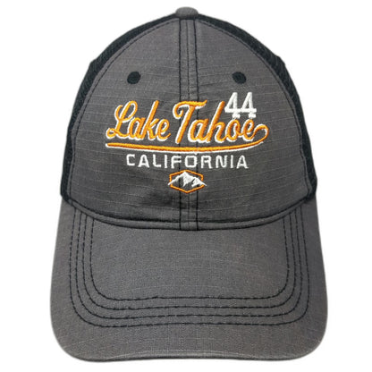 Mountain Trucker Hat Gray Black Orange White One Size Snapback Lake Tahoe Mesh
