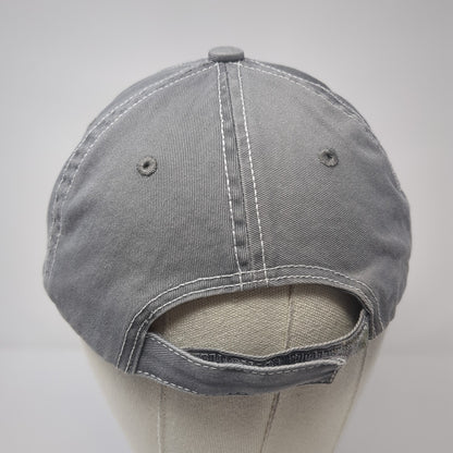 Unbranded Strapback Hat Gray Zinc One Size Adjustable Vent Holes Blank