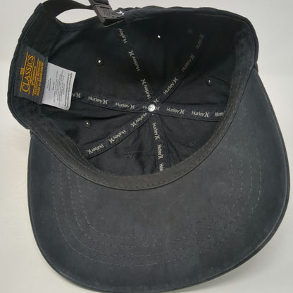 Hurley Baseball Cap Black One Size Tonal Logo Cotton Nylon Blend Slideback Hat