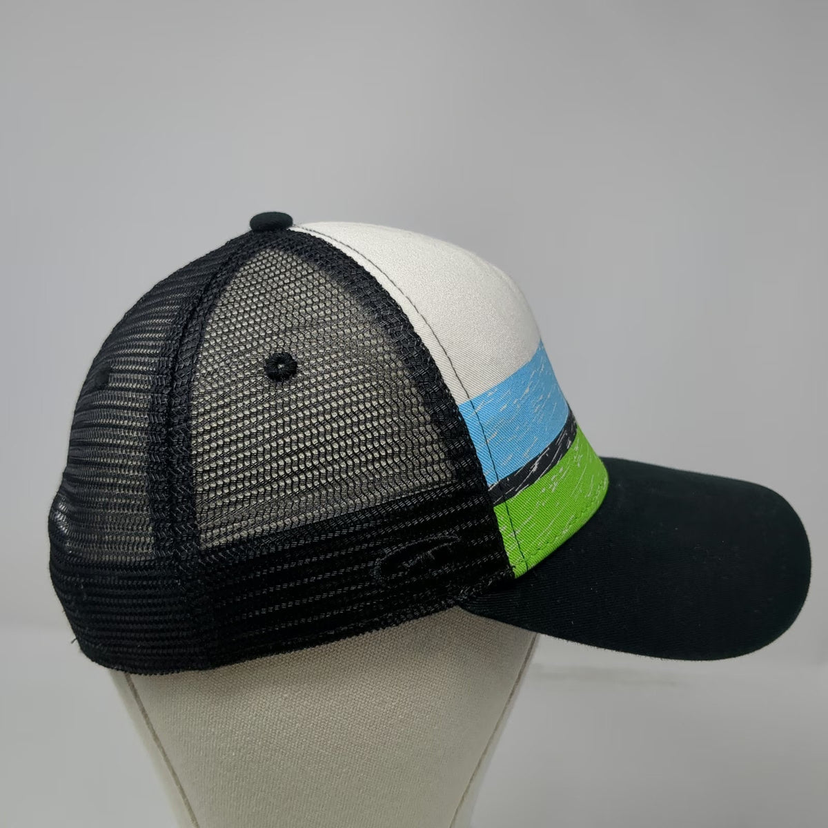 Pukka Trucker Hat Black White Blue Green One Size Sun Valley Idaho Mesh Snapback