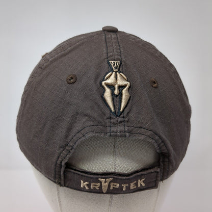 Kryptek American Flag Strapback Hat Brown One Size Adjustable Leather Patch