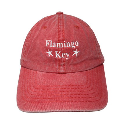 Flamingo Key Strapback Hat Red One Size Adjustable Hit Wear 6 Panel
