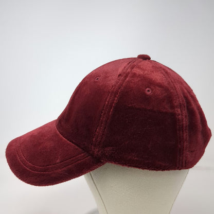 Microfur Baseball Cap Red One Size Plush Fuzzy Fleece Strapback Warm Soft Hat