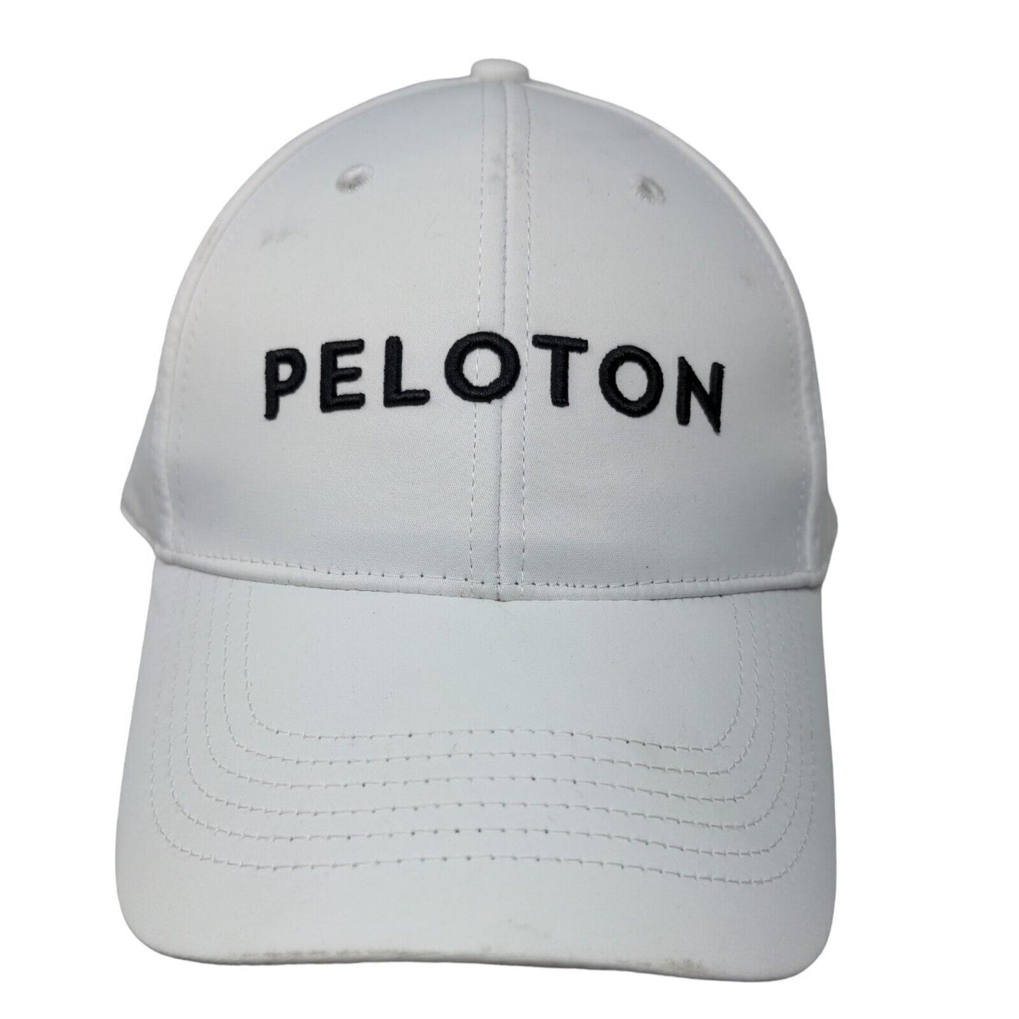 Peloton Men's Slideback Hat White Adjustable Embroidered Logo Polyester