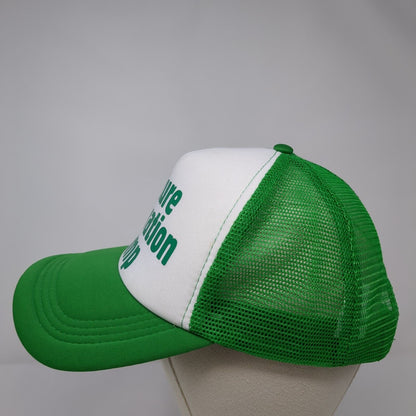 Nature Exploration Camp Snapback Trucker Hat Green OS Adjustable Mesh Back