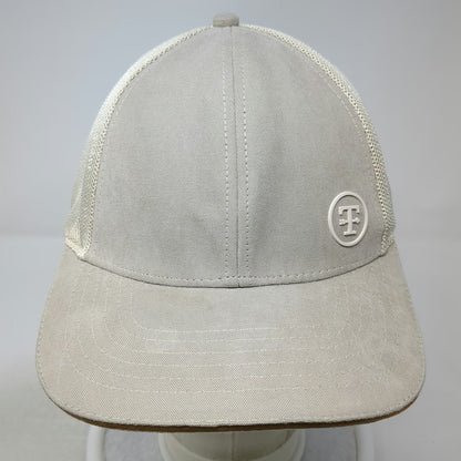 Baseball Cap Beige One Size Mesh Back Strapback Circle T Logo Polyester Hat 1939
