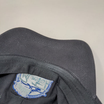 RumFish Beach Resort Slideback Hat Black OSFA Adjustable Embroidered Cotton