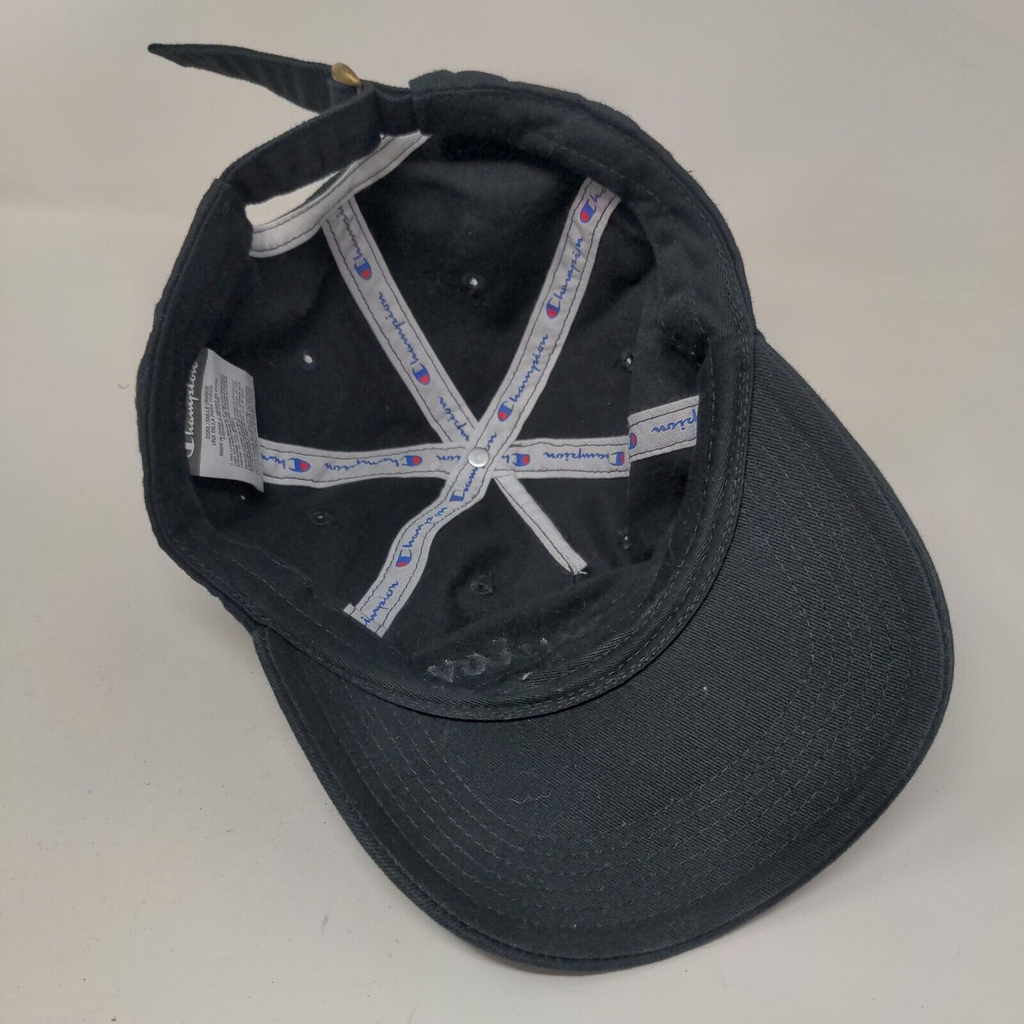 Champion Slideback Hat Black OSFA Adjustable 6 Panel Vent Holes