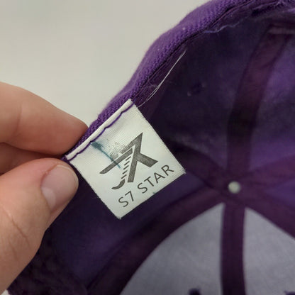 S7 Star Strapback Hat Purple One Size Adjustable Vented Holes 6 Panel Blank