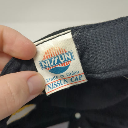 Nissun Baseball Cap Black Sturgis 2003 Flame Embroidery Strapback Hat Vintage