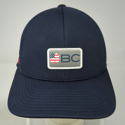 Snap-on Black Clover Trucker Hat Blue One Size Snapback Mesh USA Flag Clover