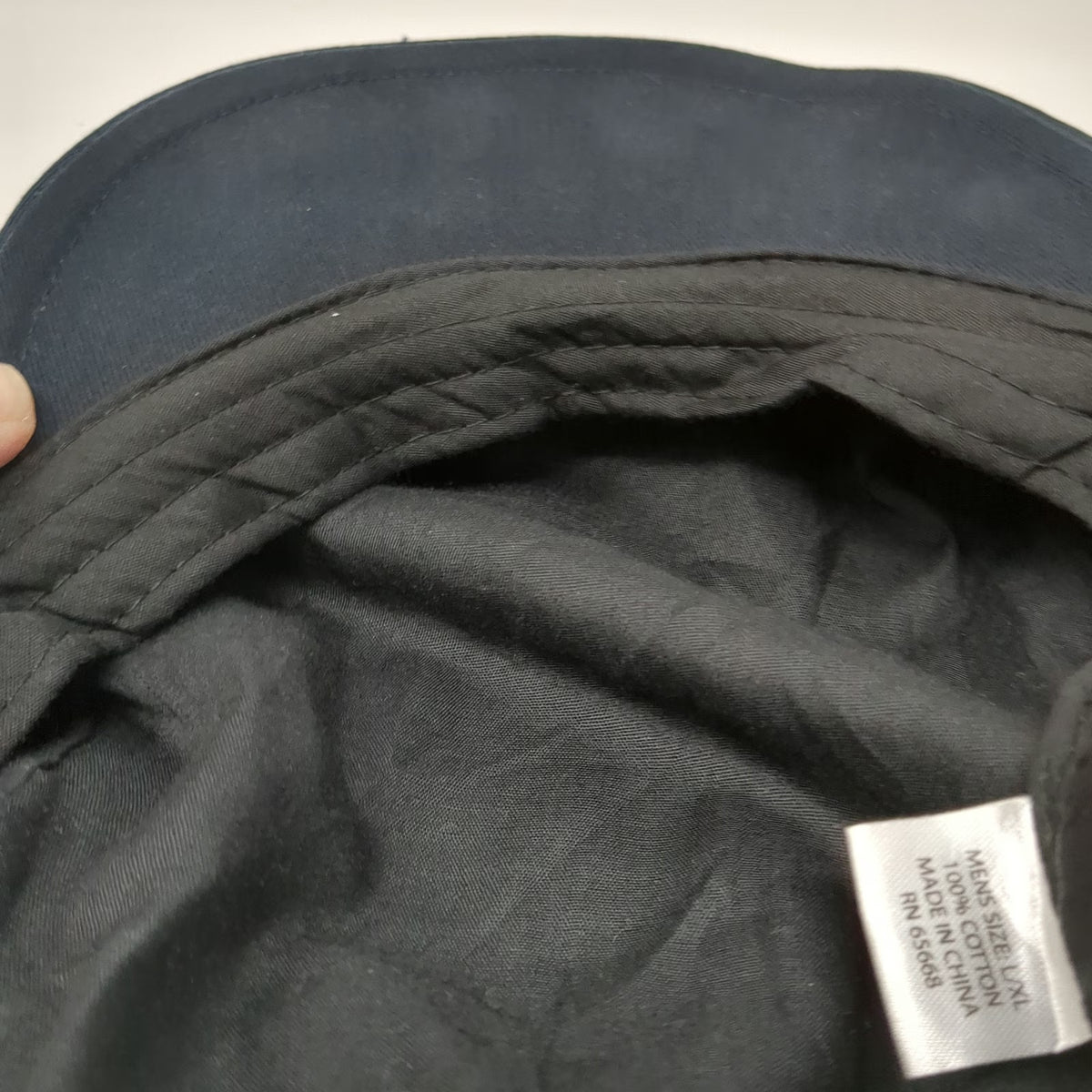London Fog Newsboy Cap Blue XL 100% Cotton Elastic Back Twill Casual Solid Hat