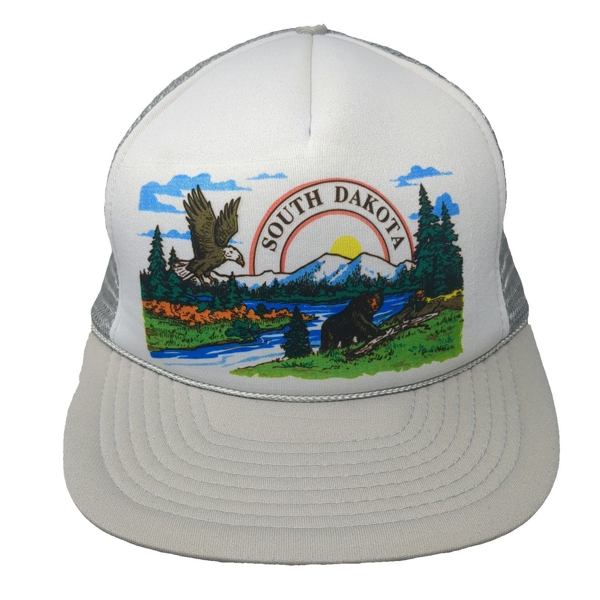 Winner South Dakota Trucker Hat Gray One Size Mesh Back Foam Front Snapback