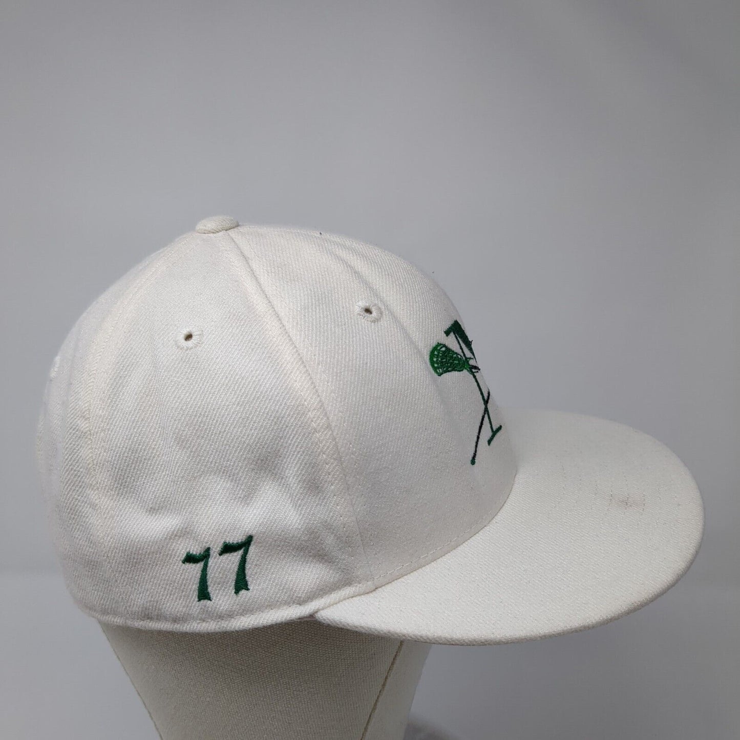 Gate 77 Fitted Hat White Size 7 1/4 Lightweight Embroidered 6 Panel Lids