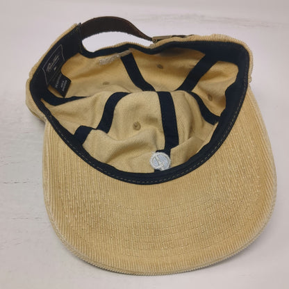 Primitive Baseball Cap Beige One Size Corduroy Hat Leather Strap Embroidered