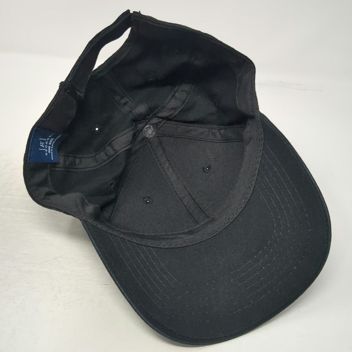George Baseball Cap Black One Size Adjustable Strapback Plain Solid Blank Hat