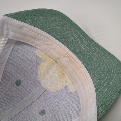 Arcadian Outfitters Trucker Hat Green One Size Snapback Mesh Leather Patch Rodeo