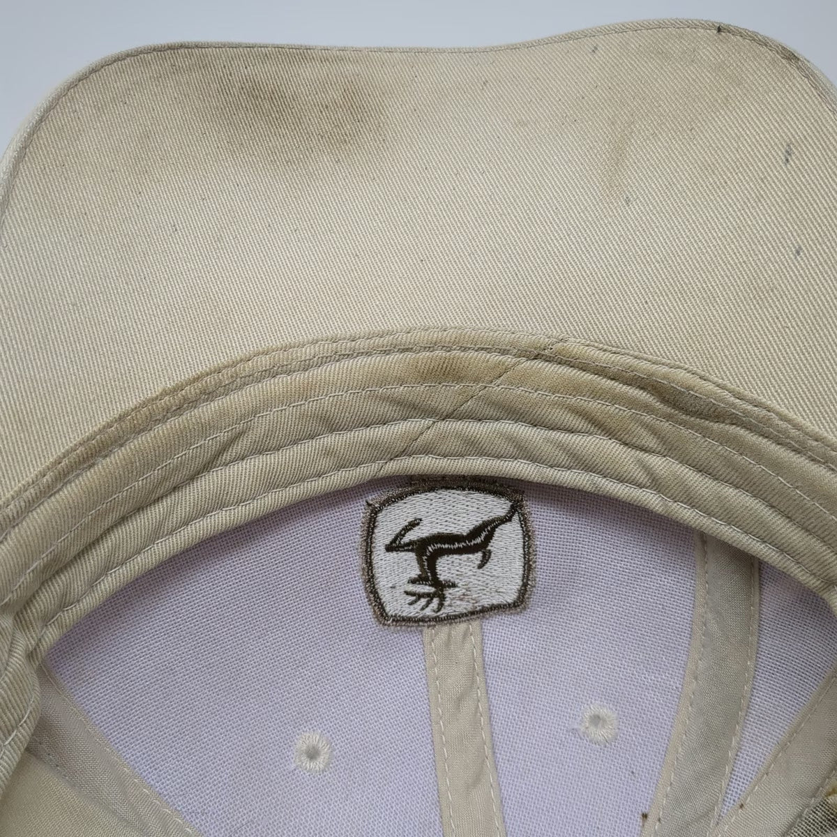 John Deere Baseball Cap Beige Camo One Size Strapback Embroidered Logo Hat