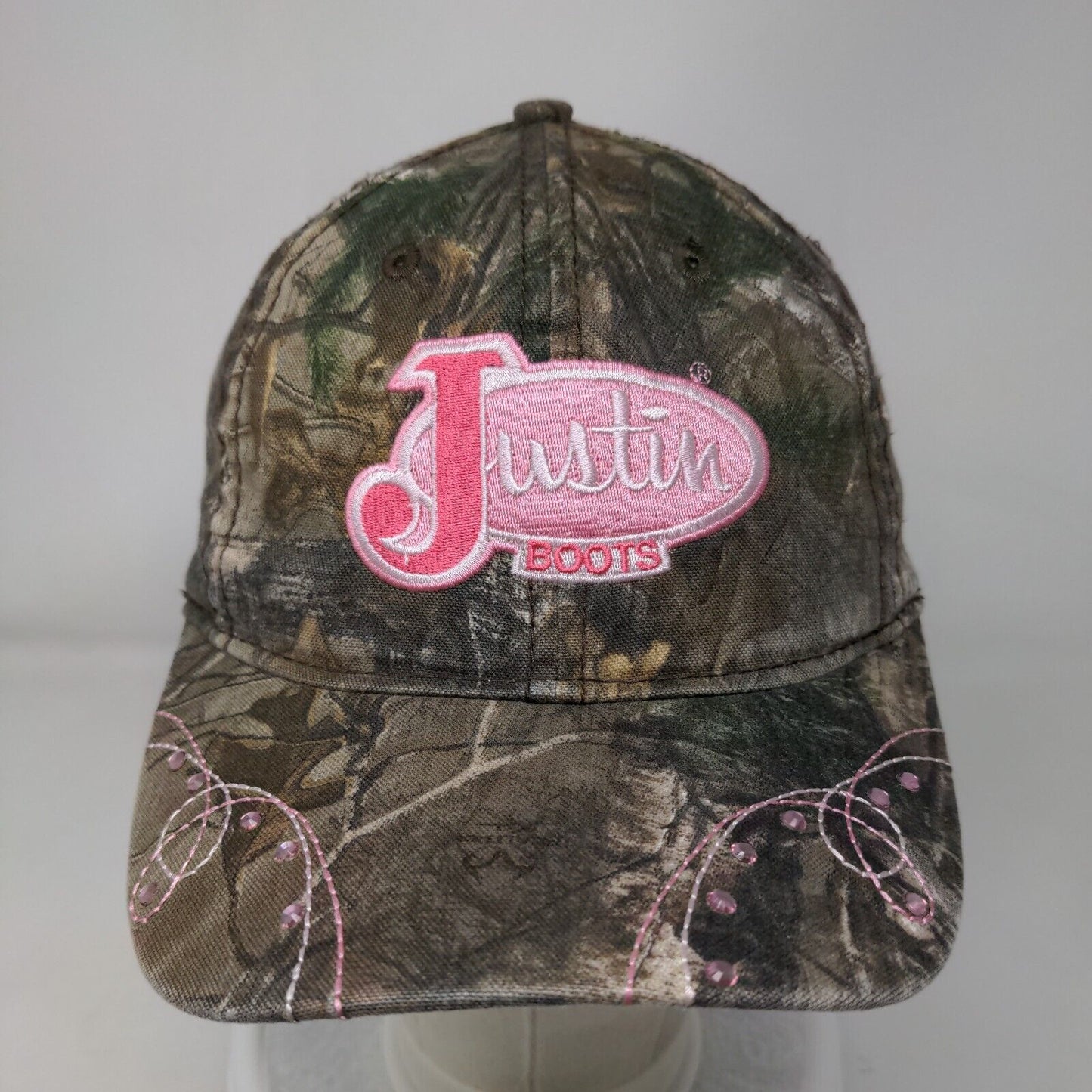 Justin Boots Strapback Hat Camouflage OSFA Rhinestone Paramount