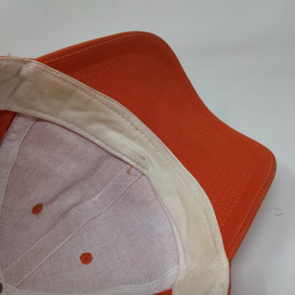 Dickies Strapback Hat Orange One Size Adjustable Solid 6 Panel Vent Holes