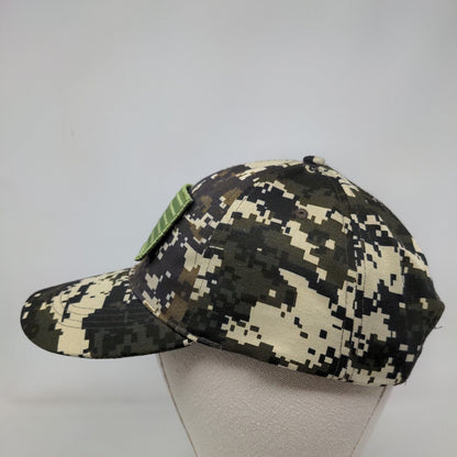 Flag Patch Strapback Hat Camo One Size Adjustable 6 Panel Vent Holes