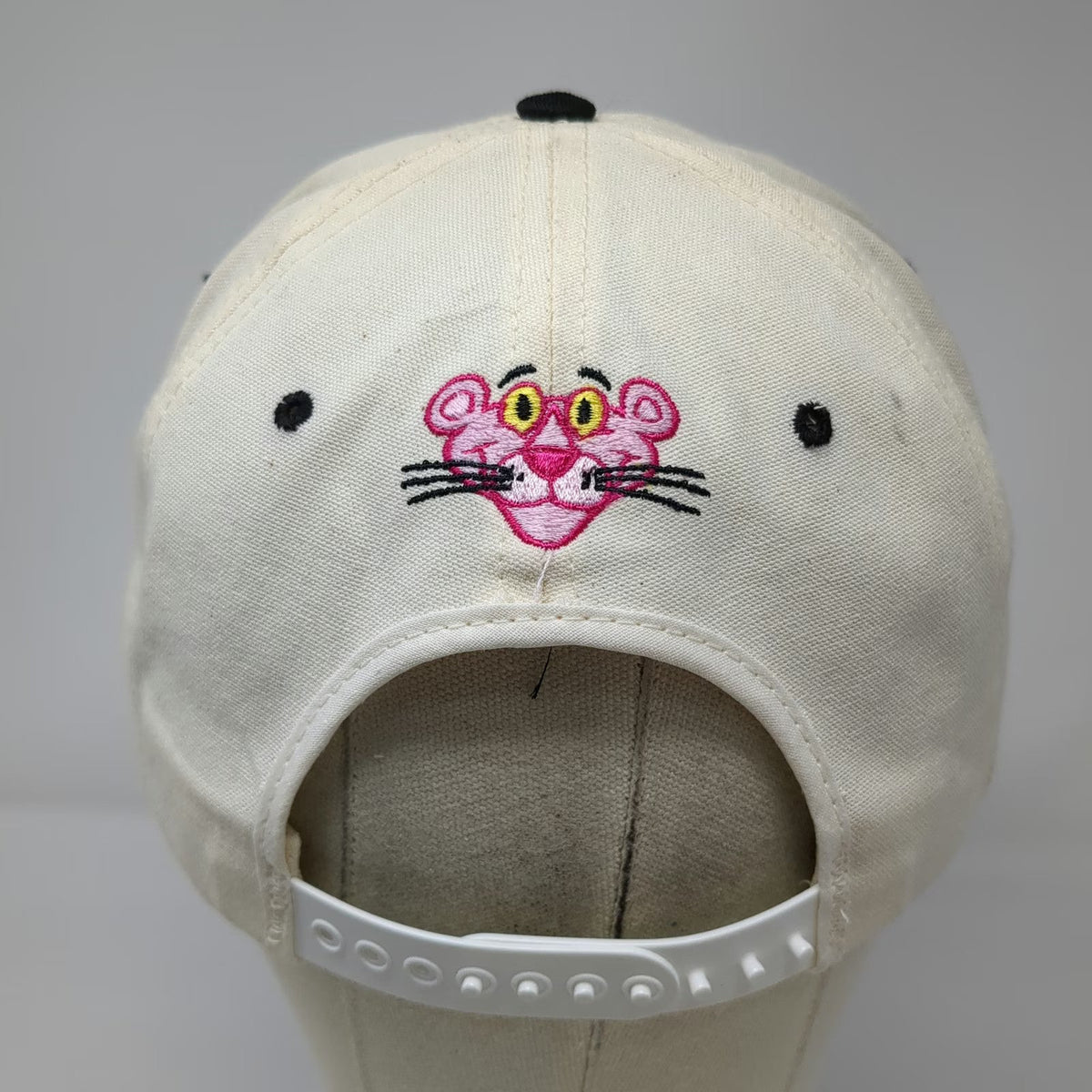 5 Panel Beige Black One Size Owens Corning Luminess Pink Panther USA 1995 Hat